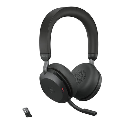 Jabra Evolve2 75 - Auricular - en oreja - Bluetooth - inalámbrico - cancelación de sonido activo - USB-A - aislamiento de ruido - negro - Certificado para Equipos de Microsoft Guatemala