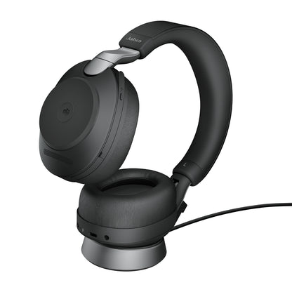 Jabra Evolve2 85 MS Stereo - Auricular - tamaño completo - Bluetooth - inalámbrico cableado - cancelación de sonido activo - conector de 35 mm - aislamiento de ruido - negro - Certificado para Equipos de Microsoft Guatemala