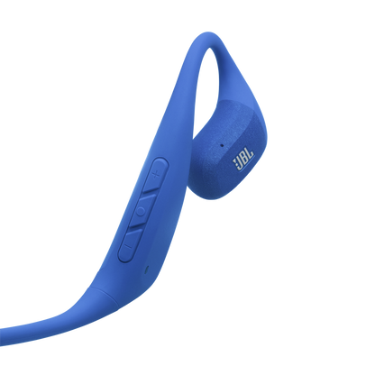 Controles de los audífonos deportivos JBL Endurance Pace azules