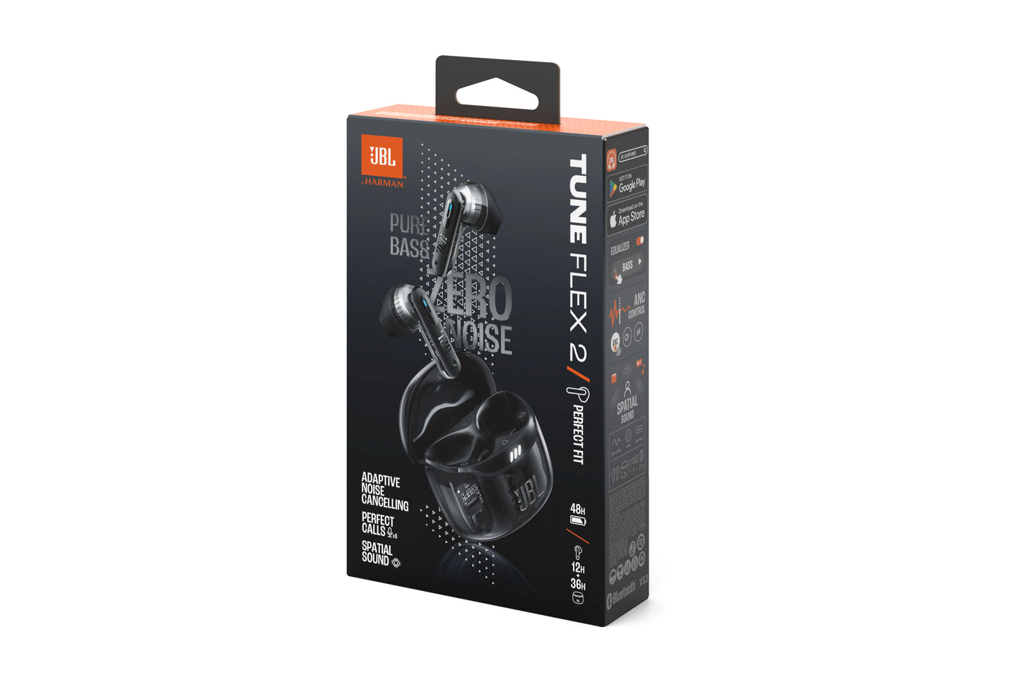 JBL - Headphones - Wireless - Tune Flex 2  TWS Ghost Black Guatemala