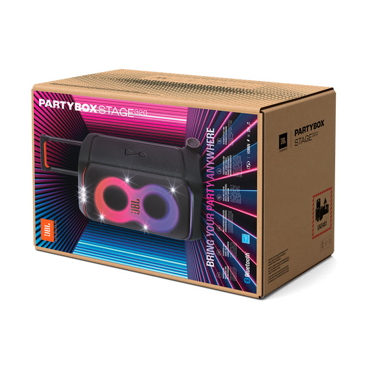JBL PartyBox Stage 320 - Altavoz de fiesta - para uso portátil - inalámbrico - Bluetooth - controlado por aplicación - 240 vatios - 2 vías - negro Guatemala
