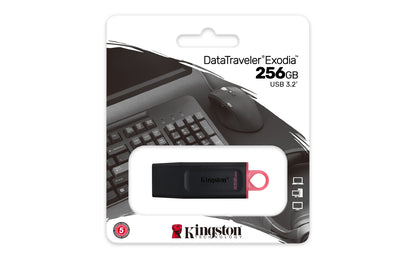 Kingston DataTraveler Exodia - Unidad flash USB - 256 GB - USB 3.2 Gen 1 - negro/rosa Guatemala