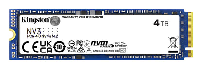 Kingston - Internal hard drive - 4 TB - Solid state drive - NV3 M.2 2280 NVMe Guatemala