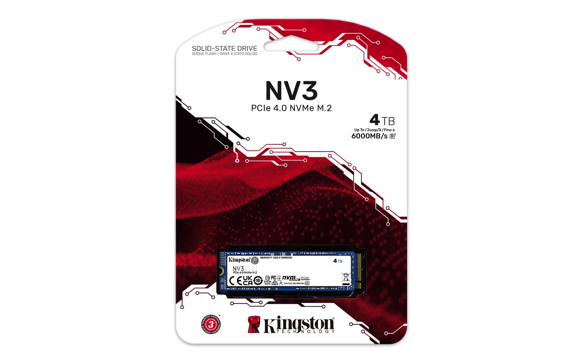 Kingston - Internal hard drive - 4 TB - Solid state drive - NV3 M.2 2280 NVMe Guatemala