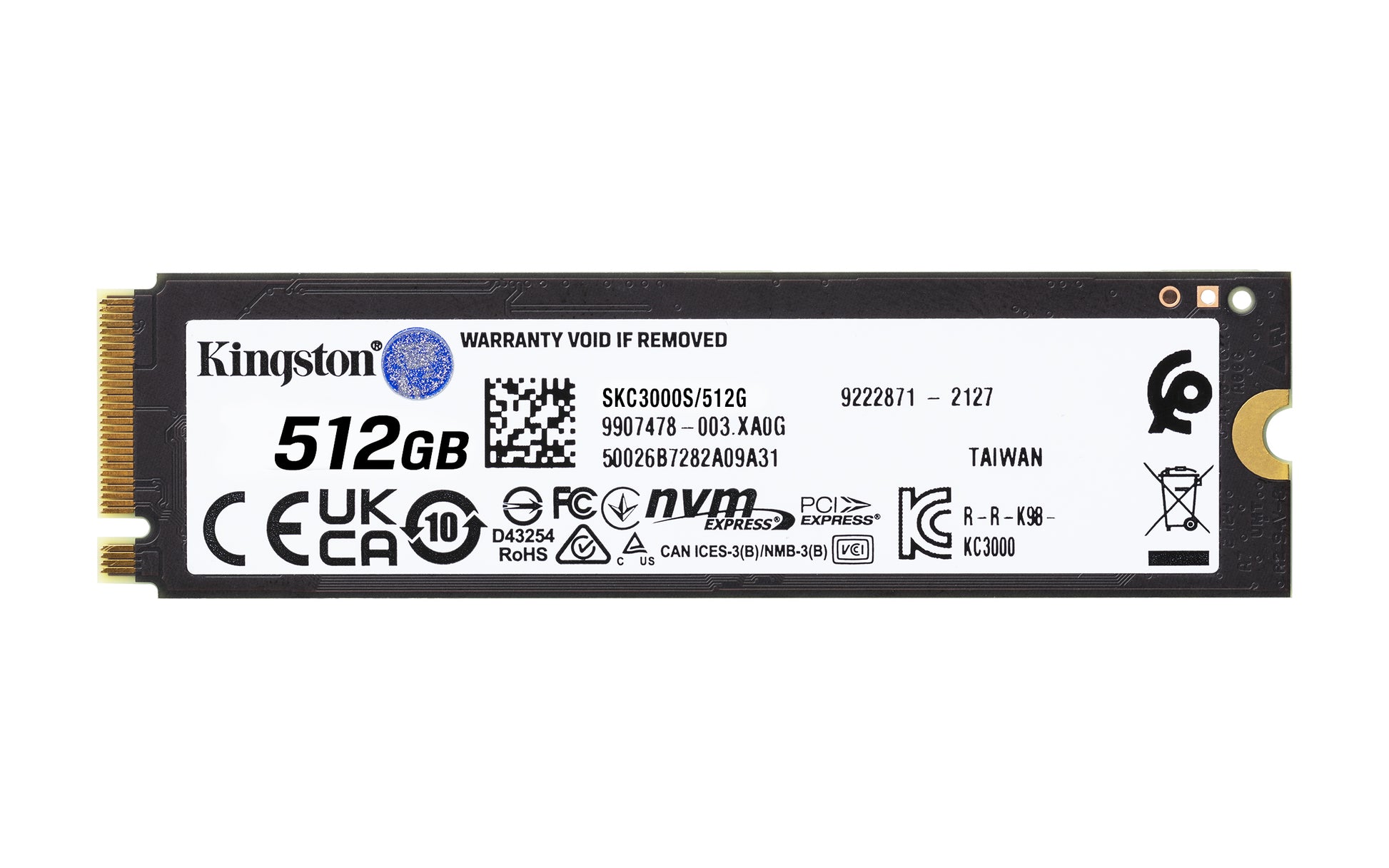 Kingston KC3000 - SSD - 512 GB - interno - M.2 2280 - PCIe 4.0 (NVMe) - para Intel Next Unit of Computing 12 Pro Kit - NUC12WSKi5 Guatemala