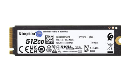 Kingston KC3000 - SSD - 512 GB - interno - M.2 2280 - PCIe 4.0 (NVMe) - para Intel Next Unit of Computing 12 Pro Kit - NUC12WSKi5 Guatemala