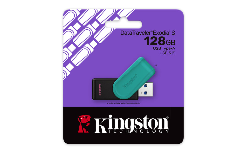 Kingston - USB flash drive - USB 3.2 Gen 1 - Exodia S Black Turquoise Guatemala