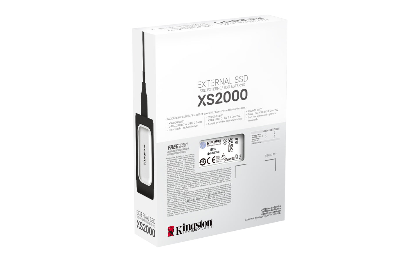 Kingston XS2000 - SSD - 1 TB - externo (portátil) - USB 3.2 Gen 2x2 (USB-C conector) Guatemala