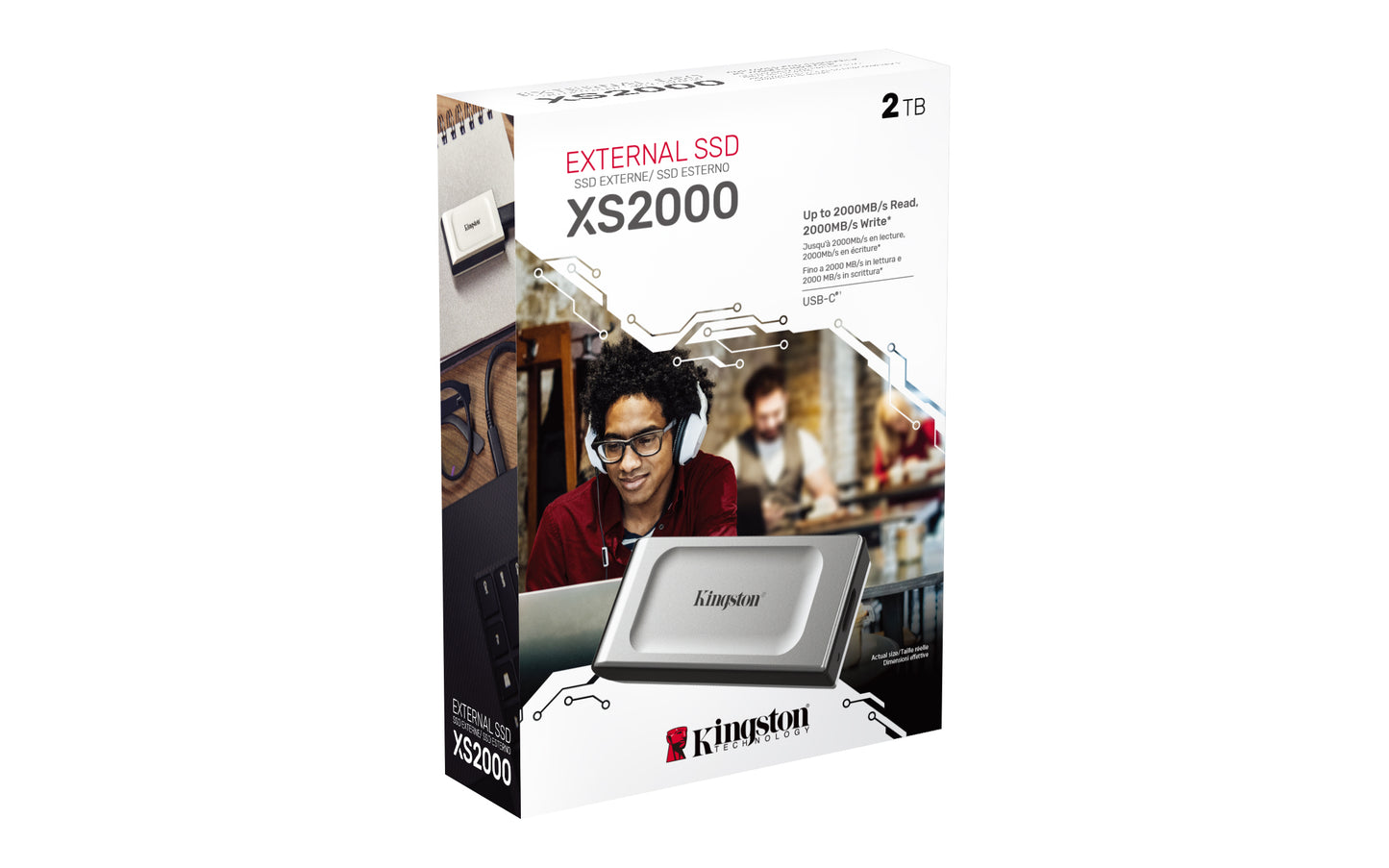 Kingston XS2000 - SSD - 2 TB - externo (portátil) - USB 3.2 Gen 2x2 (USB-C conector) Guatemala