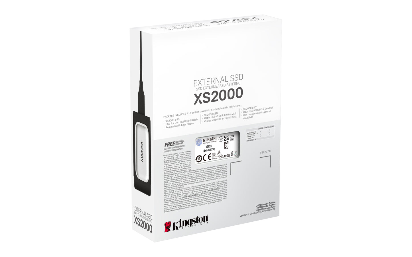 Kingston XS2000 - SSD - 2 TB - externo (portátil) - USB 3.2 Gen 2x2 (USB-C conector) Guatemala