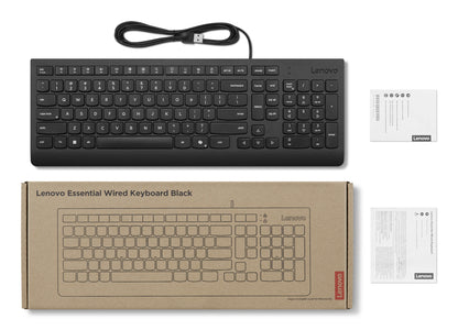 Lenovo Essential Wired Keyboard (Black) A Spanish 171 Guatemala