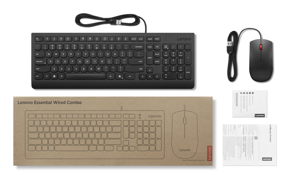 Lenovo - Keyboard and mouse set - Essential Wired Combo Guatemala