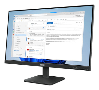 Lenovo ThinkVision S24-4e - WLED - 23.8" - FHD (1920x1080) - IPS - VGA / HDMI - Raven Black -3-year warranty Guatemala