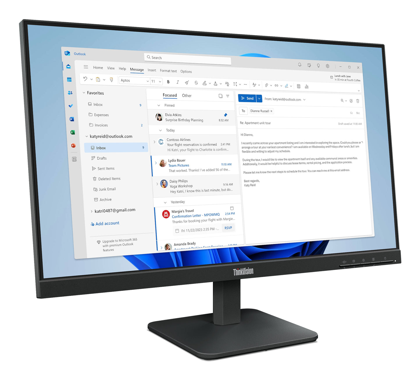 Lenovo ThinkVision S24-4e - WLED - 23.8" - FHD (1920x1080) - IPS - VGA / HDMI - Raven Black -3-year warranty Guatemala