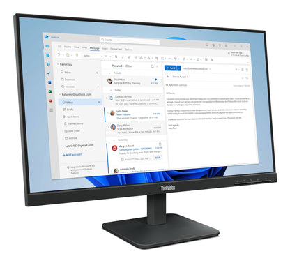 Lenovo ThinkVision S24-4e - WLED - 23.8" - FHD (1920x1080) - IPS - VGA / HDMI - Raven Black -3-year warranty Guatemala