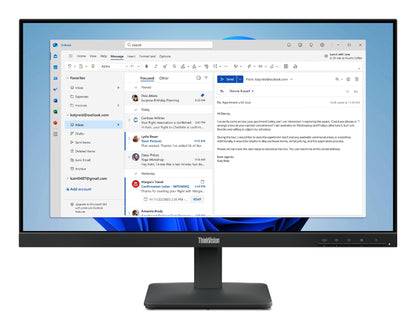 Lenovo ThinkVision S24-4e - WLED - 23.8" - FHD (1920x1080) - IPS - VGA / HDMI - Raven Black -3-year warranty Guatemala