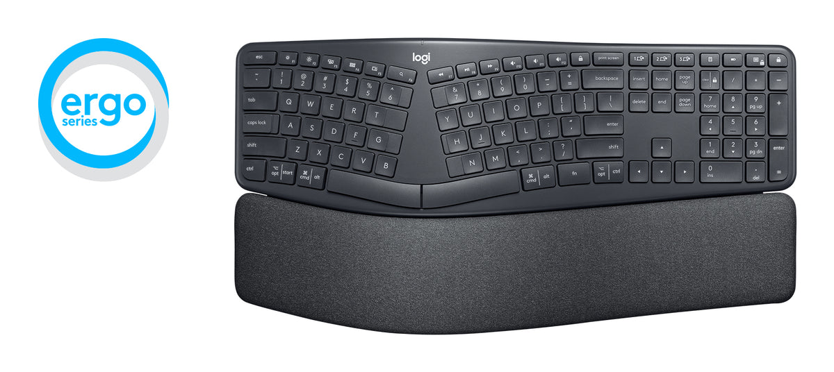 Logitech ERGO K860 - Teclado - inalámbrico - 2.4 GHz, Bluetooth 5.0 - grafito Guatemala
