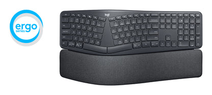 Logitech ERGO K860 - Teclado - inalámbrico - 2.4 GHz, Bluetooth 5.0 - grafito Guatemala