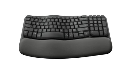 Logitech Ergo Series Wave Keys Wireless Ergonomic Keyboard with Cushioned Palm Rest, Graphite - Teclado - con reposamanos acolchado - inalámbrico - Bluetooth LE - grafito Guatemala