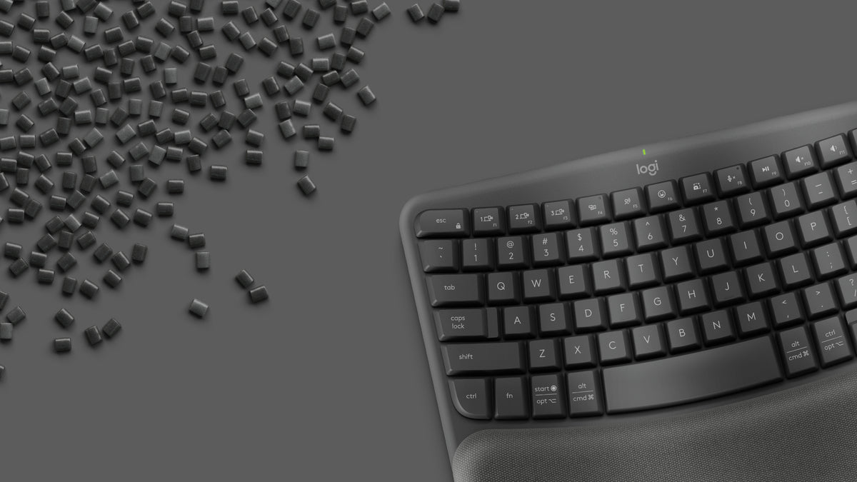 Logitech Ergo Series Wave Keys Wireless Ergonomic Keyboard with Cushioned Palm Rest, Graphite - Teclado - con reposamanos acolchado - inalámbrico - Bluetooth LE - grafito Guatemala