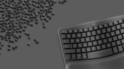 Logitech Ergo Series Wave Keys Wireless Ergonomic Keyboard with Cushioned Palm Rest, Graphite - Teclado - con reposamanos acolchado - inalámbrico - Bluetooth LE - grafito Guatemala