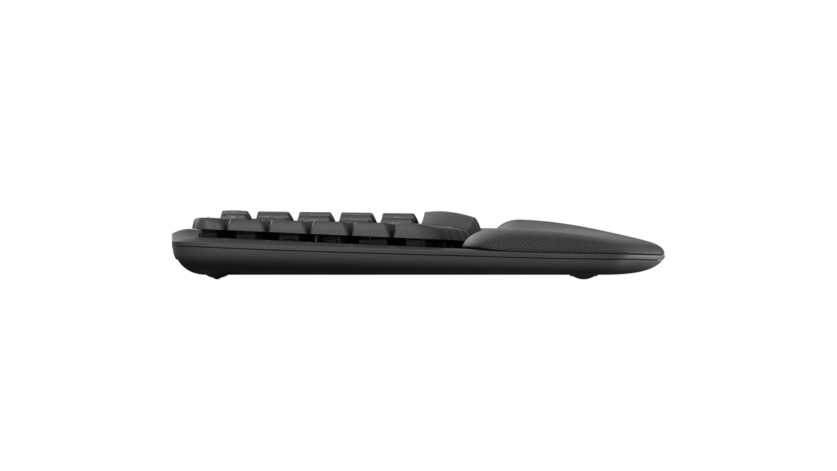 Logitech Ergo Series Wave Keys Wireless Ergonomic Keyboard with Cushioned Palm Rest, Graphite - Teclado - con reposamanos acolchado - inalámbrico - Bluetooth LE - grafito Guatemala