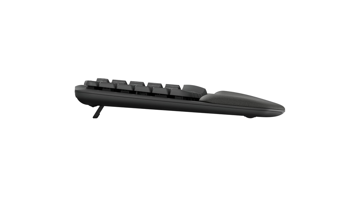 Logitech Ergo Series Wave Keys Wireless Ergonomic Keyboard with Cushioned Palm Rest, Graphite - Teclado - con reposamanos acolchado - inalámbrico - Bluetooth LE - grafito Guatemala