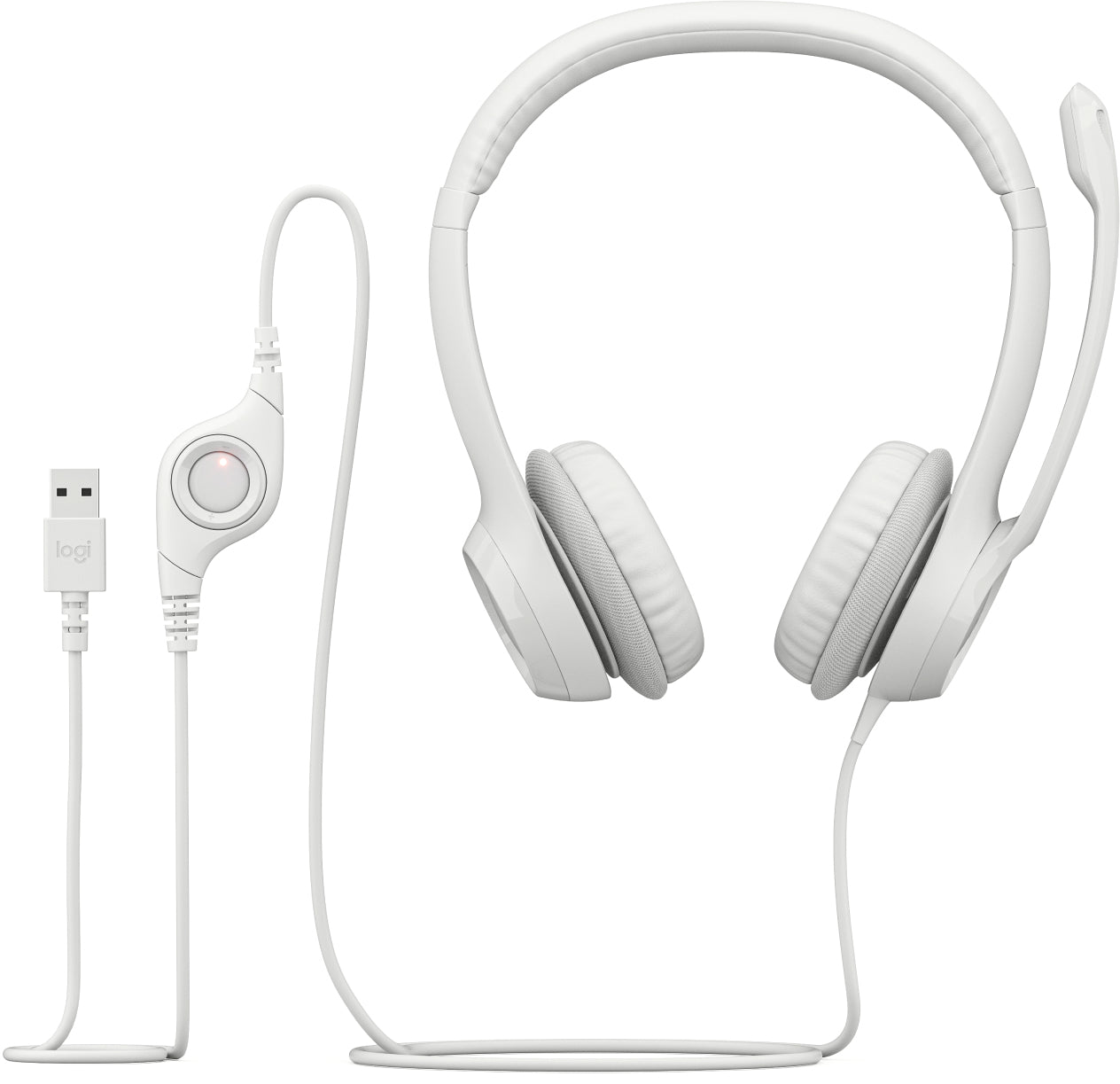 Logitech H390 Wired Headset for PC/Laptop, Off-white - Headset - on-ear - wired - USB-A - off-white Guatemala