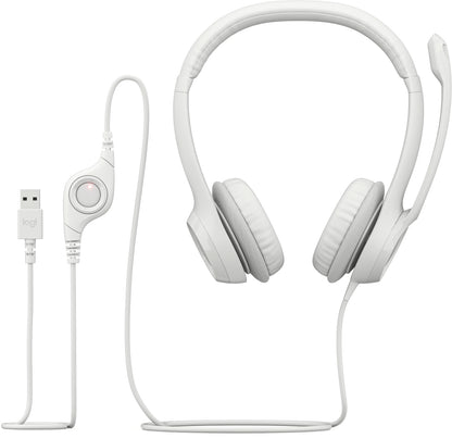Logitech H390 Wired Headset for PC/Laptop, Off-white - Headset - on-ear - wired - USB-A - off-white Guatemala