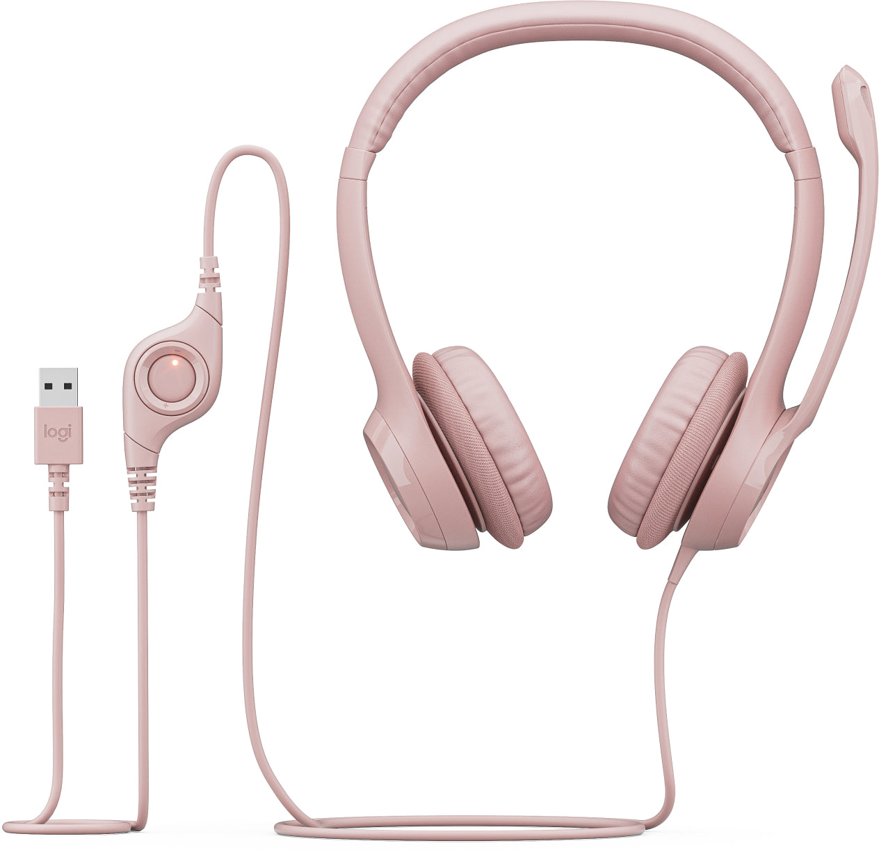 Logitech H390 Wired Headset for PC/Laptop, Rose - Headset - on-ear - wired - USB-A - rose Guatemala