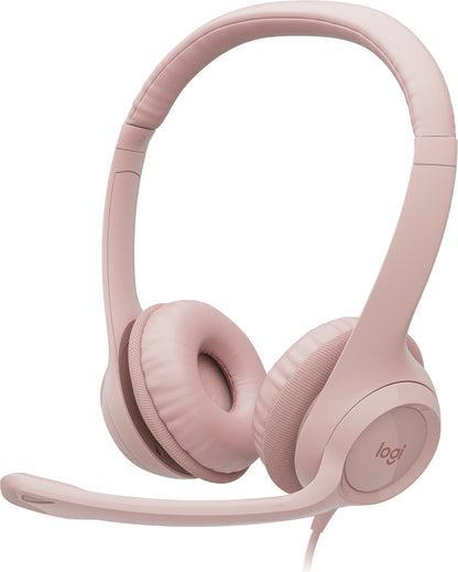 Logitech H390 Wired Headset for PC/Laptop, Rose - Headset - on-ear - wired - USB-A - rose Guatemala