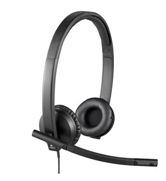 Logitech H570e Wired Headset Stereo Headphones with Noise-Cancelling Microphone USB in-Line Controls with Mute Button Indicator LED PC/Mac/Laptop - Black - Auricular - en oreja - cableado - USB - Certificado para Skype Empresarial con certificación Lync 2013 Guatemala