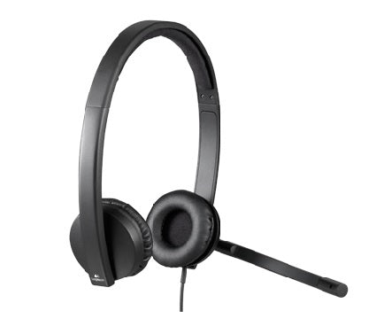 Logitech H570e Wired Headset Stereo Headphones with Noise-Cancelling Microphone USB in-Line Controls with Mute Button Indicator LED PC/Mac/Laptop - Black - Auricular - en oreja - cableado - USB - Certificado para Skype Empresarial con certificación Lync 2013 Guatemala