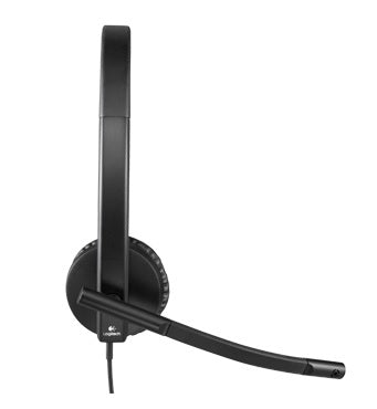 Logitech H570e Wired Headset Stereo Headphones with Noise-Cancelling Microphone USB in-Line Controls with Mute Button Indicator LED PC/Mac/Laptop - Black - Auricular - en oreja - cableado - USB - Certificado para Skype Empresarial con certificación Lync 2013 Guatemala