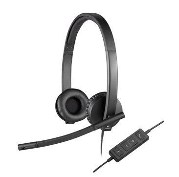 Logitech H570e Wired Headset Stereo Headphones with Noise-Cancelling Microphone USB in-Line Controls with Mute Button Indicator LED PC/Mac/Laptop - Black - Auricular - en oreja - cableado - USB - Certificado para Skype Empresarial con certificación Lync 2013 Guatemala