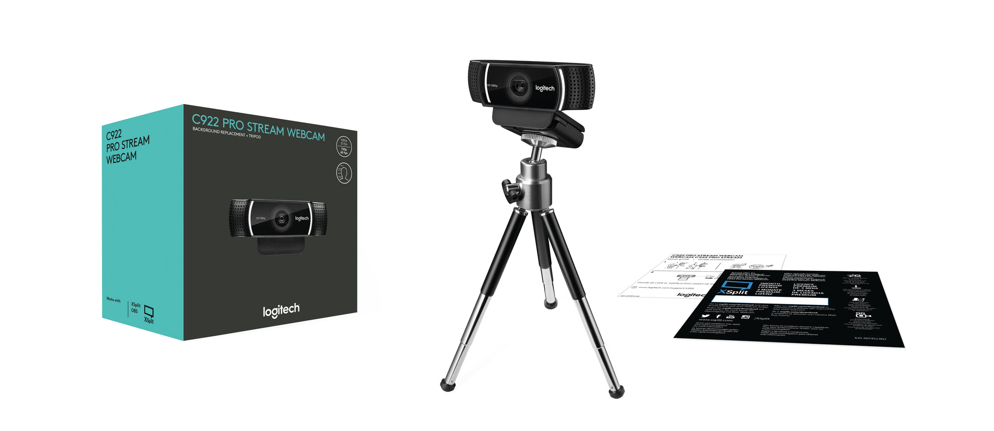 Logitech HD Pro Webcam C922 - Webcam - color - 720p 1080p - audio - H.264 Guatemala