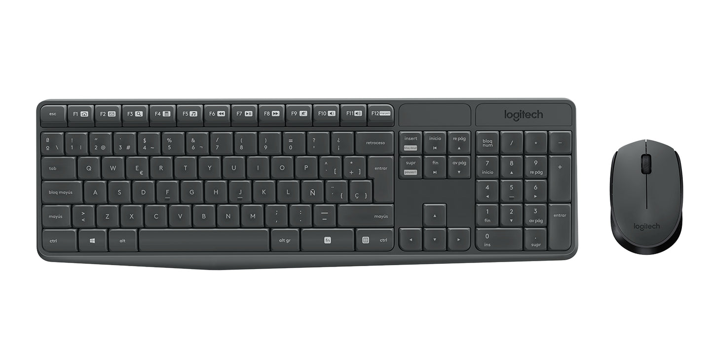 Logitech - Juego de teclado y ratón - MK235 - Español - Inalámbrico - USB - Negro Guatemala
