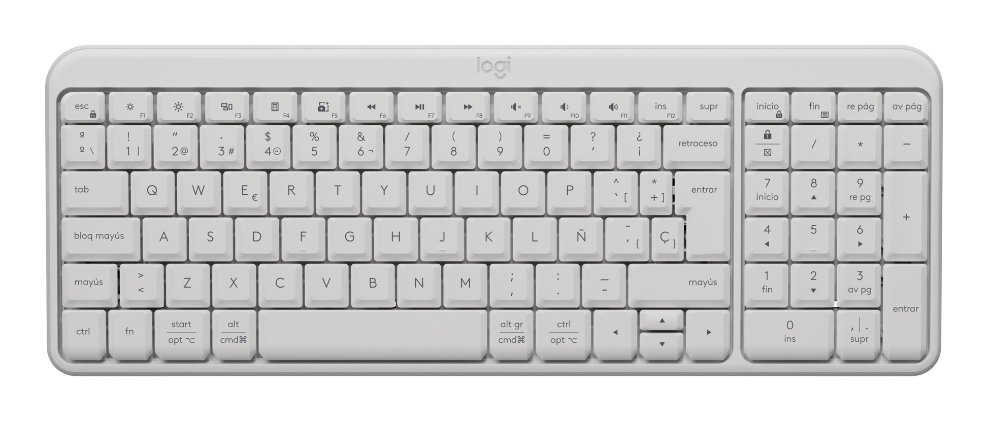 Logitech-K250 Compact Bluetooth Wireless Keyboard - Spanish Off-White Guatemala