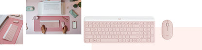Logitech - Keyboard and mouse set - Spanish - Wireless - Rose Guatemala