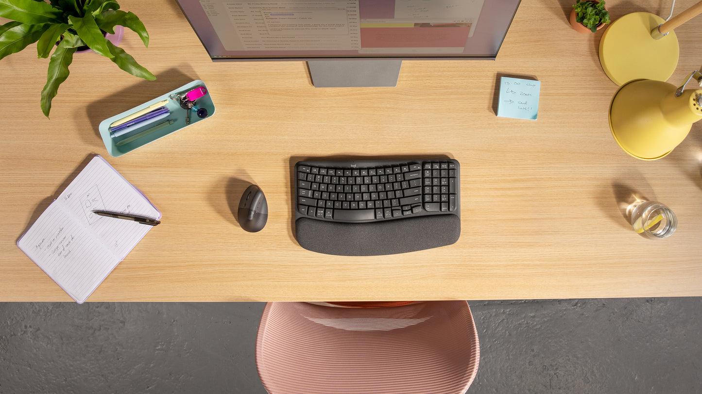 Logitech Lift Left Vertical Ergonomic Mouse - Ratón vertical - ergonómico - zurdo - 6 botones - inalámbrico - 2.4 GHz Bluetooth - receptor de USB Logitech Logi Bolt - grafito Guatemala