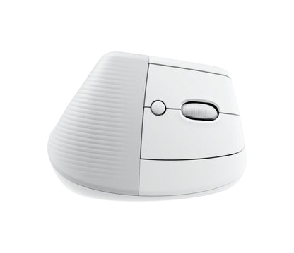 Logitech Lift Vertical Ergonomic Mouse - Ratón vertical - ergonómico - 6 botones - inalámbrico - 2.4 GHz Bluetooth - receptor de USB Logitech Logi Bolt - blanco hueso Guatemala