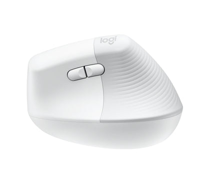 Logitech Lift Vertical Ergonomic Mouse - Ratón vertical - ergonómico - 6 botones - inalámbrico - 2.4 GHz Bluetooth - receptor de USB Logitech Logi Bolt - blanco hueso Guatemala