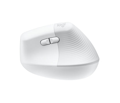 Logitech Lift Vertical Ergonomic Mouse - Ratón vertical - ergonómico - 6 botones - inalámbrico - 2.4 GHz Bluetooth - receptor de USB Logitech Logi Bolt - blanco hueso Guatemala