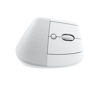 Logitech Lift Vertical Ergonomic Mouse - Ratón vertical - ergonómico - 6 botones - inalámbrico - 2.4 GHz Bluetooth - receptor de USB Logitech Logi Bolt - blanco hueso Guatemala