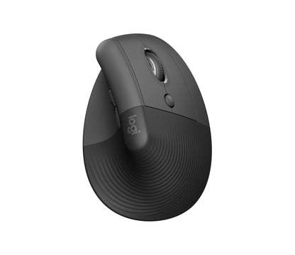 Logitech Lift Vertical Ergonomic Mouse - Ratón vertical - ergonómico - 6 botones - inalámbrico - 2.4 GHz Bluetooth - receptor de USB Logitech Logi Bolt - grafito Guatemala