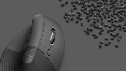 Logitech Lift Vertical Ergonomic Mouse - Ratón vertical - ergonómico - 6 botones - inalámbrico - 2.4 GHz Bluetooth - receptor de USB Logitech Logi Bolt - grafito Guatemala
