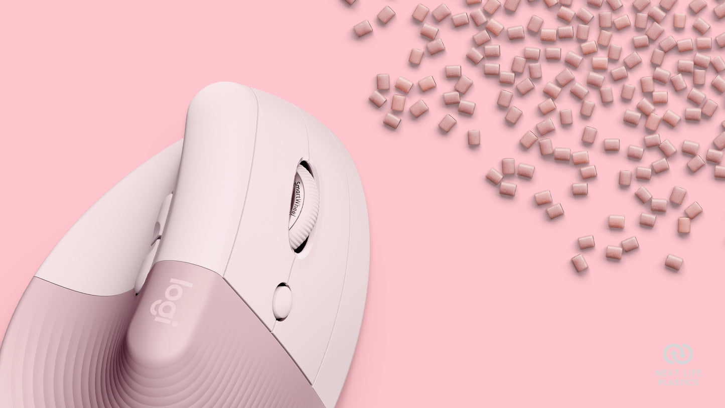 Logitech Lift Vertical Ergonomic Mouse - Ratón vertical - ergonómico - 6 botones - inalámbrico - 2.4 GHz Bluetooth - receptor de USB Logitech Logi Bolt - rosa Guatemala