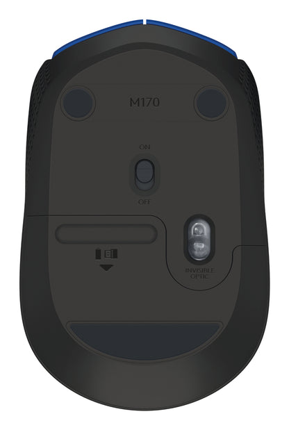 Logitech M170 - Ratón - diestro y zurdo - inalámbrico - 2.4 GHz - receptor inalámbrico USB - azul Guatemala