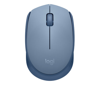 Logitech M170 Wireless Mouse Ambidextrous Blue Gray - Ratón - diestro y zurdo - óptico - 3 botones - inalámbrico - 2.4 GHz - receptor inalámbrico USB - azul/gris Guatemala