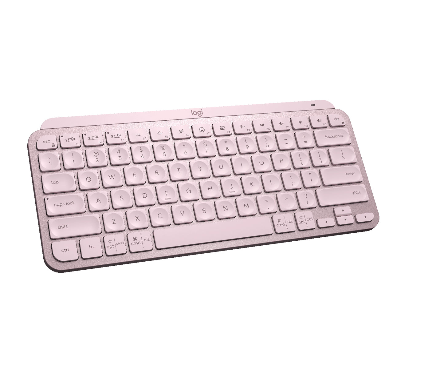 Logitech MX Keys Mini - eclado - Inalámbrico - Español - Bluetooth 5.0 / Bluetooth / 2.4 GHz / USB-C - Ergonomic Design - Rosa Guatemala